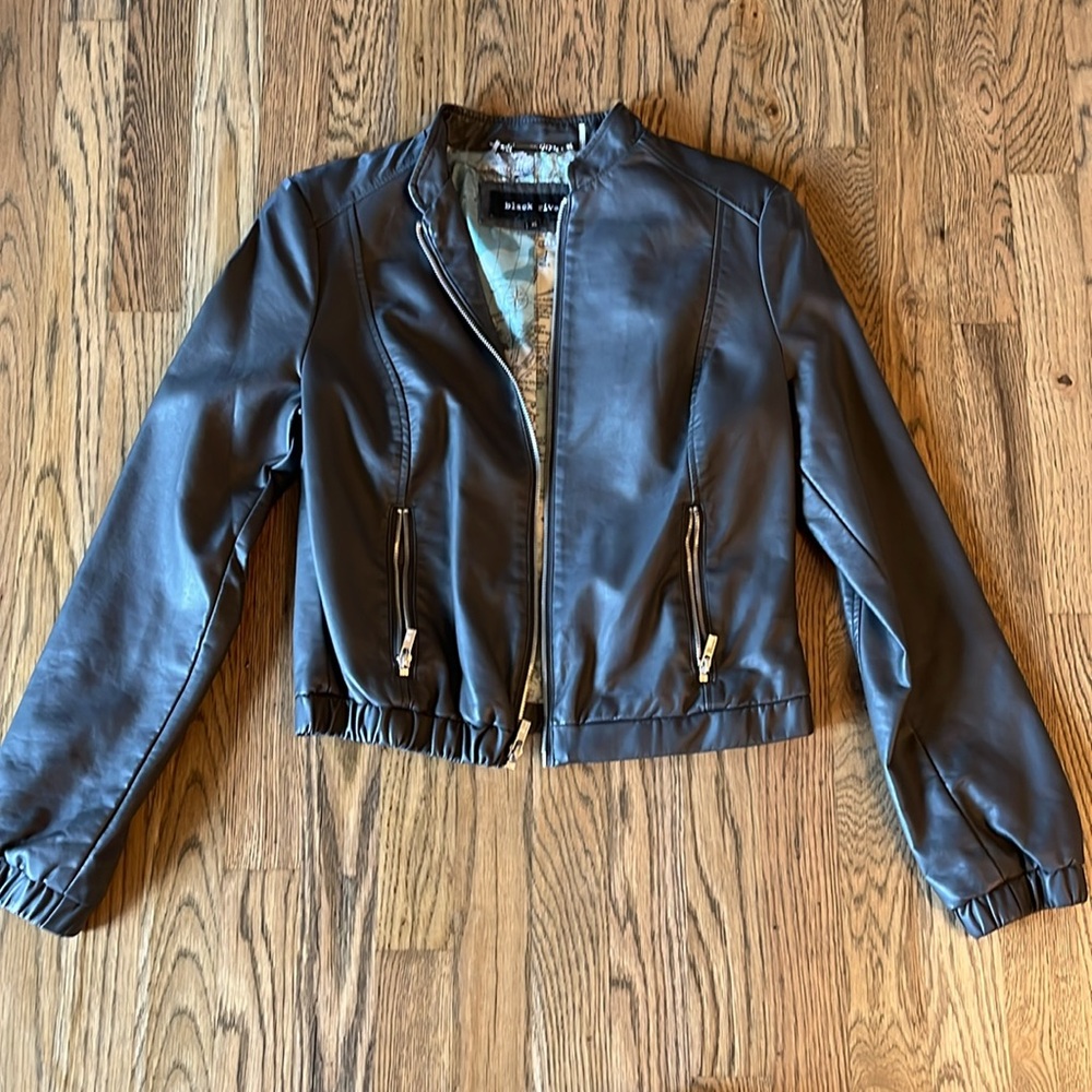 Charcoal Grey women’s XS leather jacket